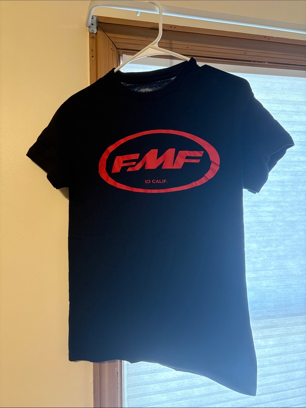 Men's Short-Sleeve Crew Tee in Black with Red Logo